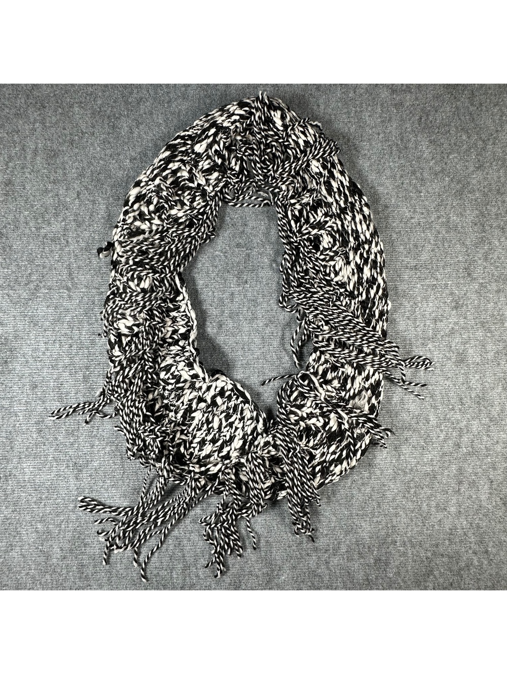 Maurice’s black and white scarf